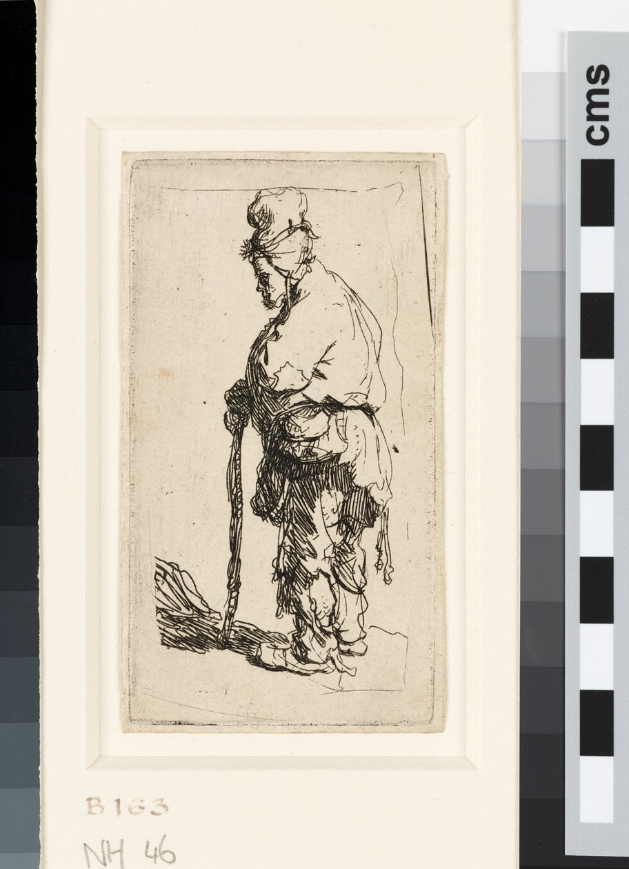 Tiggare lutad på en pinne, ca 1630 (etsning) av Rembrandt van Rijn
