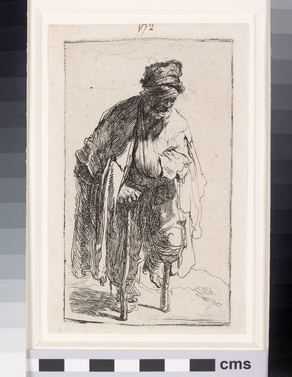 Tiggare med träben, ca 1630 (etsning) av Rembrandt van Rijn
