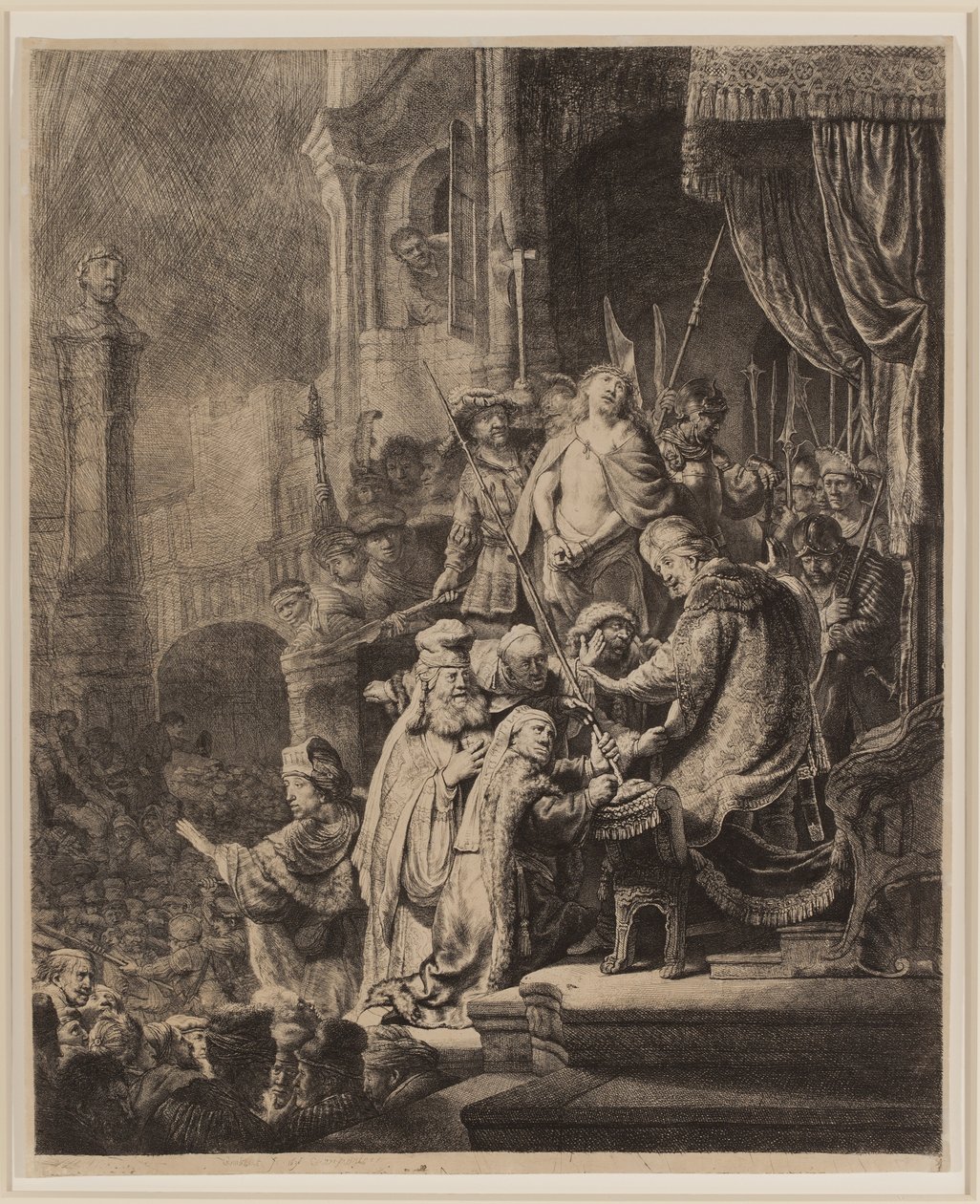 Kristus före Pilatus: Stor tallrik av Rembrandt van Rijn