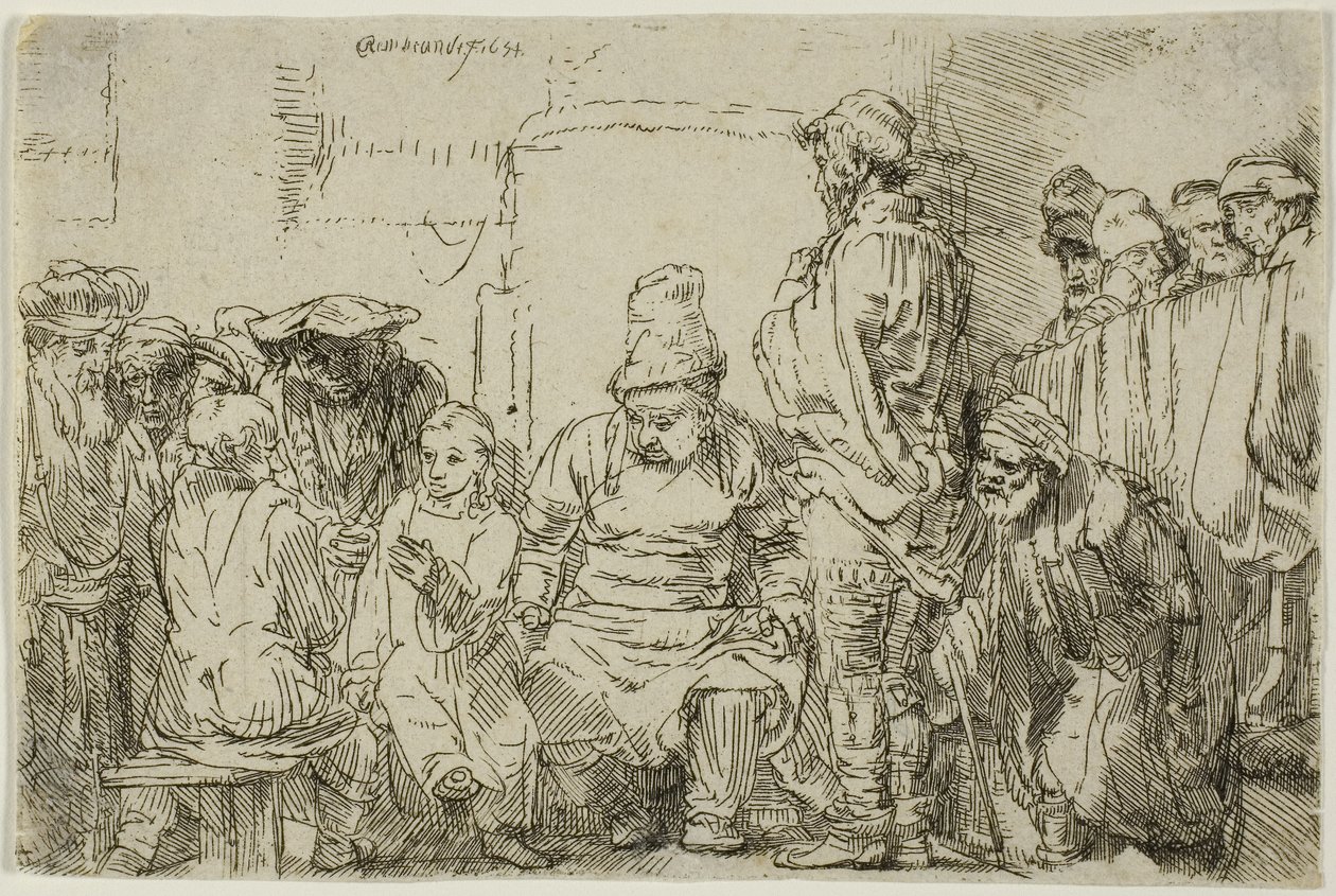 スウェーデン医師と論争をしているキリスト av Rembrandt Harmensz. van Rijn