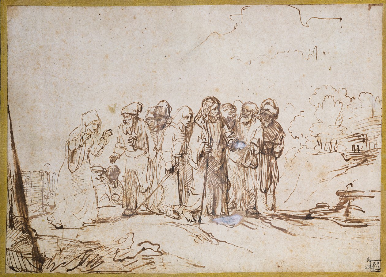 Kristus och den kanaaneiska kvinnan av Rembrandt van Rijn