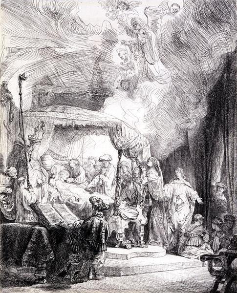 Jungfruns död (penna och bläck på papper) av Rembrandt Harmensz. van Rijn