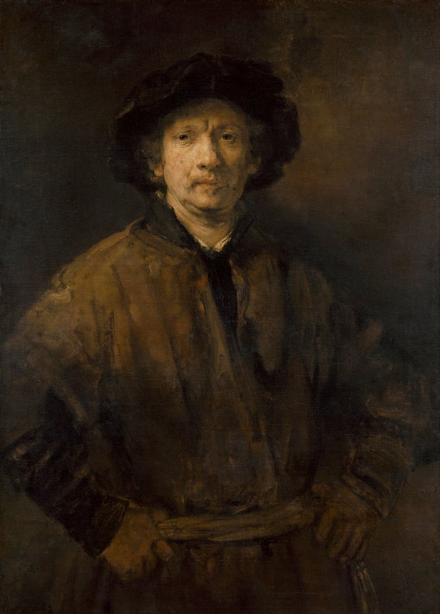 ""Grand autoportrait"" (stort självporträtt) Peinture de Rembrandt van Rhijn (1606-1669) 1652 Art History Museum, Vienne av Rembrandt van Rijn