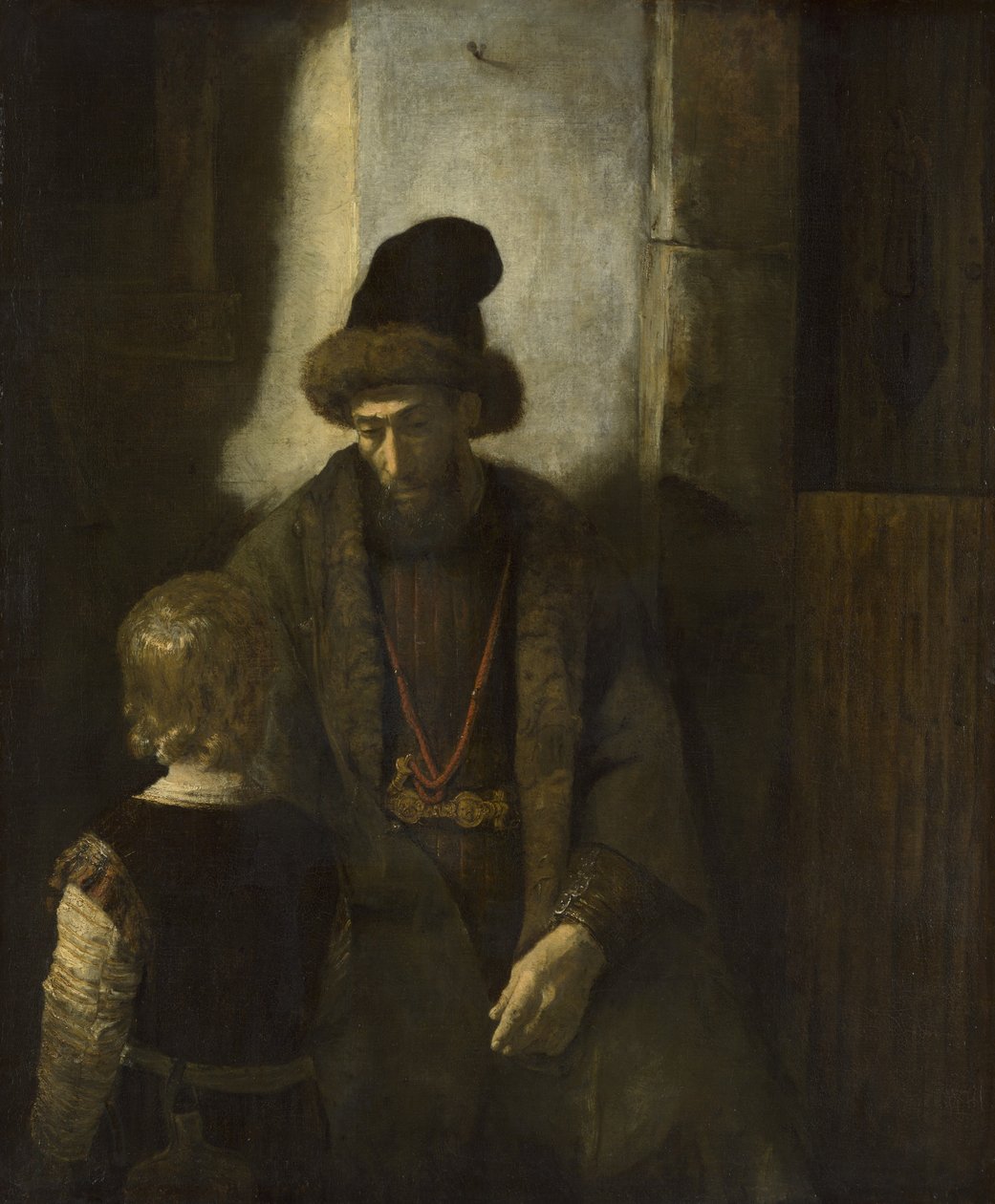 Jakobs avsked med Benjamin, 1650-60 av Rembrandt van Rijn