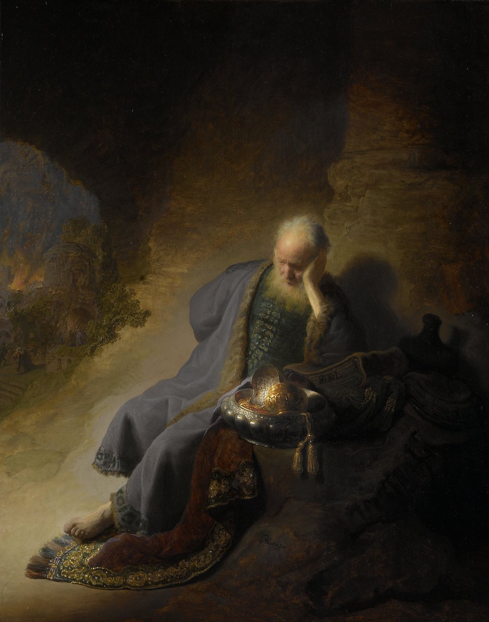 Jeremia klagar över Jerusalems förstörelse av Rembrandt van Rijn