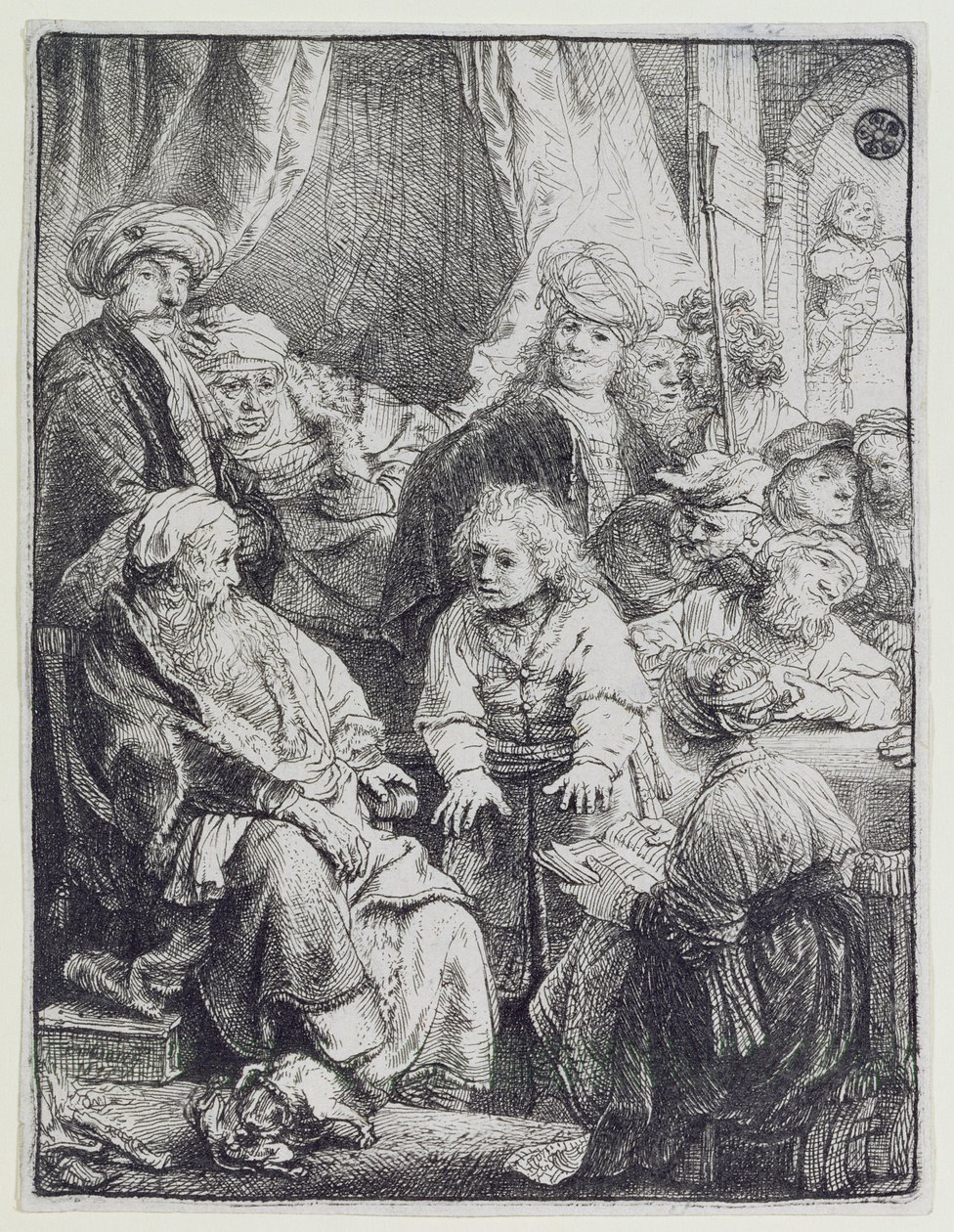 Joseph berättar sina drömmar (etsning) av Rembrandt van Rijn