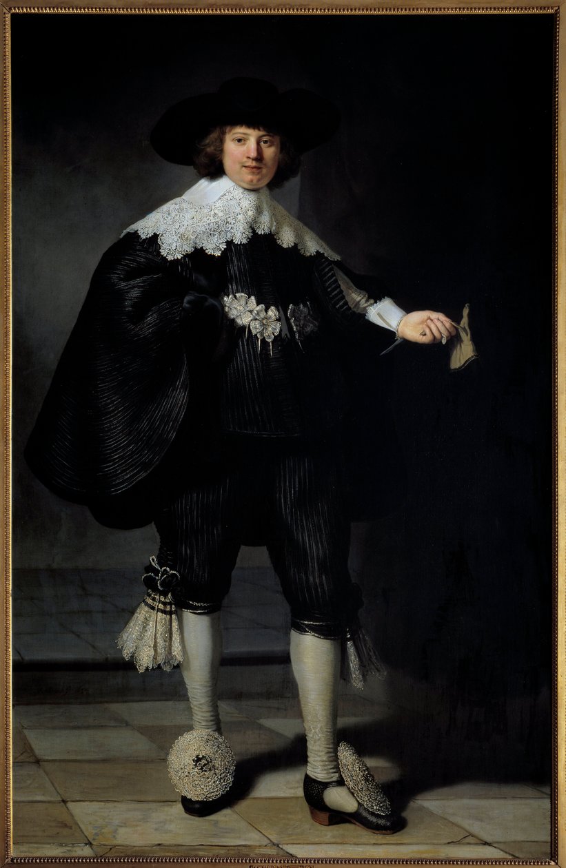 Porträtt av Maertens Soolmans målning av Harmensz Van Rijn Rembrandt (1606-1669) 1634 Privat samling - Porträtt av Maertens Soolmans. Målning av Harmensz Van Rijn Rembrandt (1606-1669) av Rembrandt van Rijn