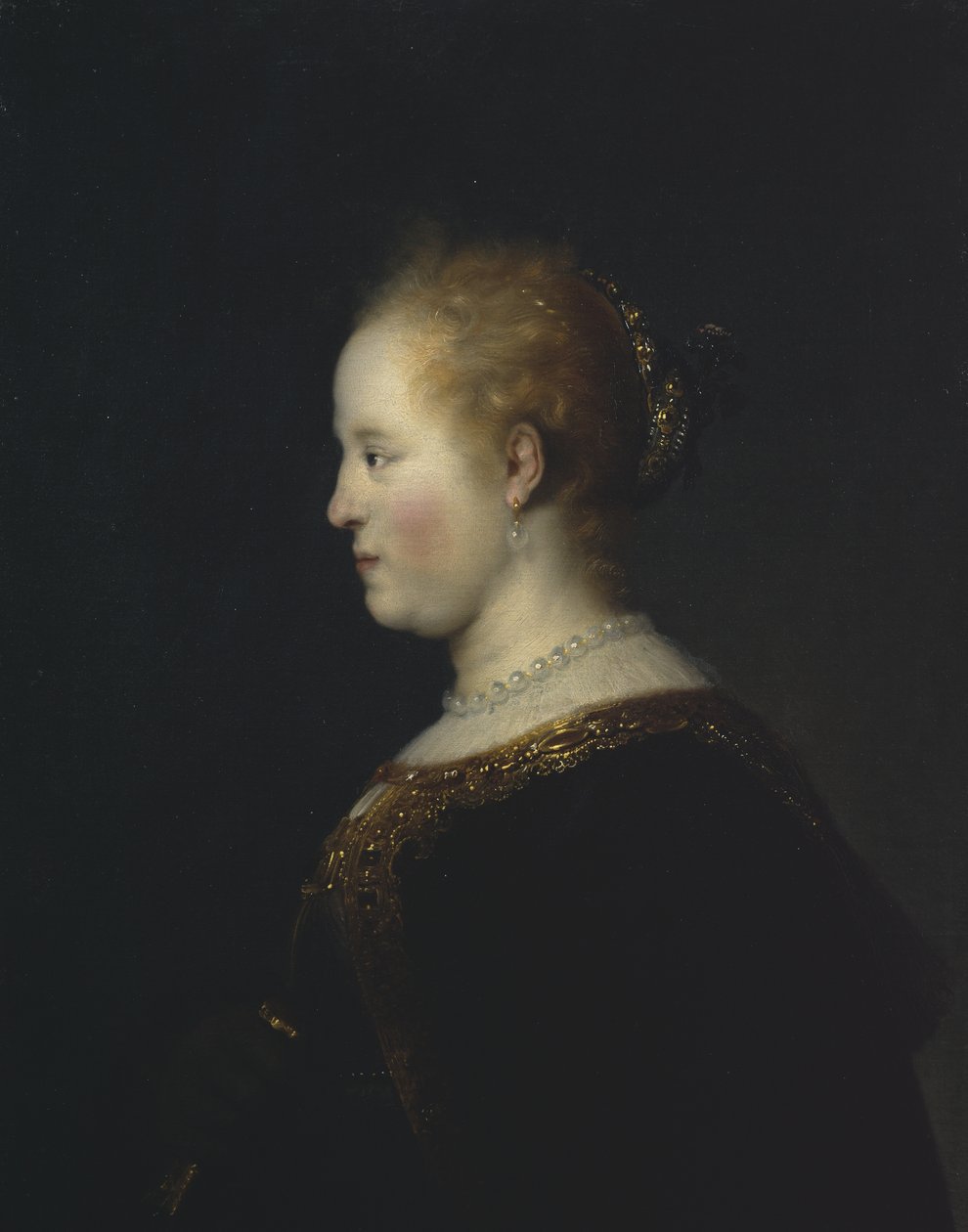Porträtt av en ung kvinna, efter 1632 av Rembrandt van Rijn