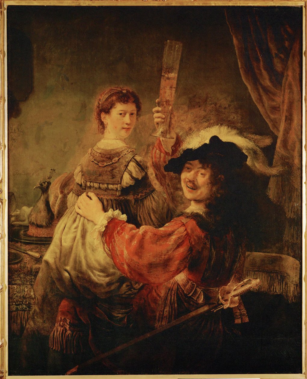 Rembrandt och Saskia i liknelsen om den förlorade sonen (olja på duk) av Rembrandt Harmensz. van Rijn