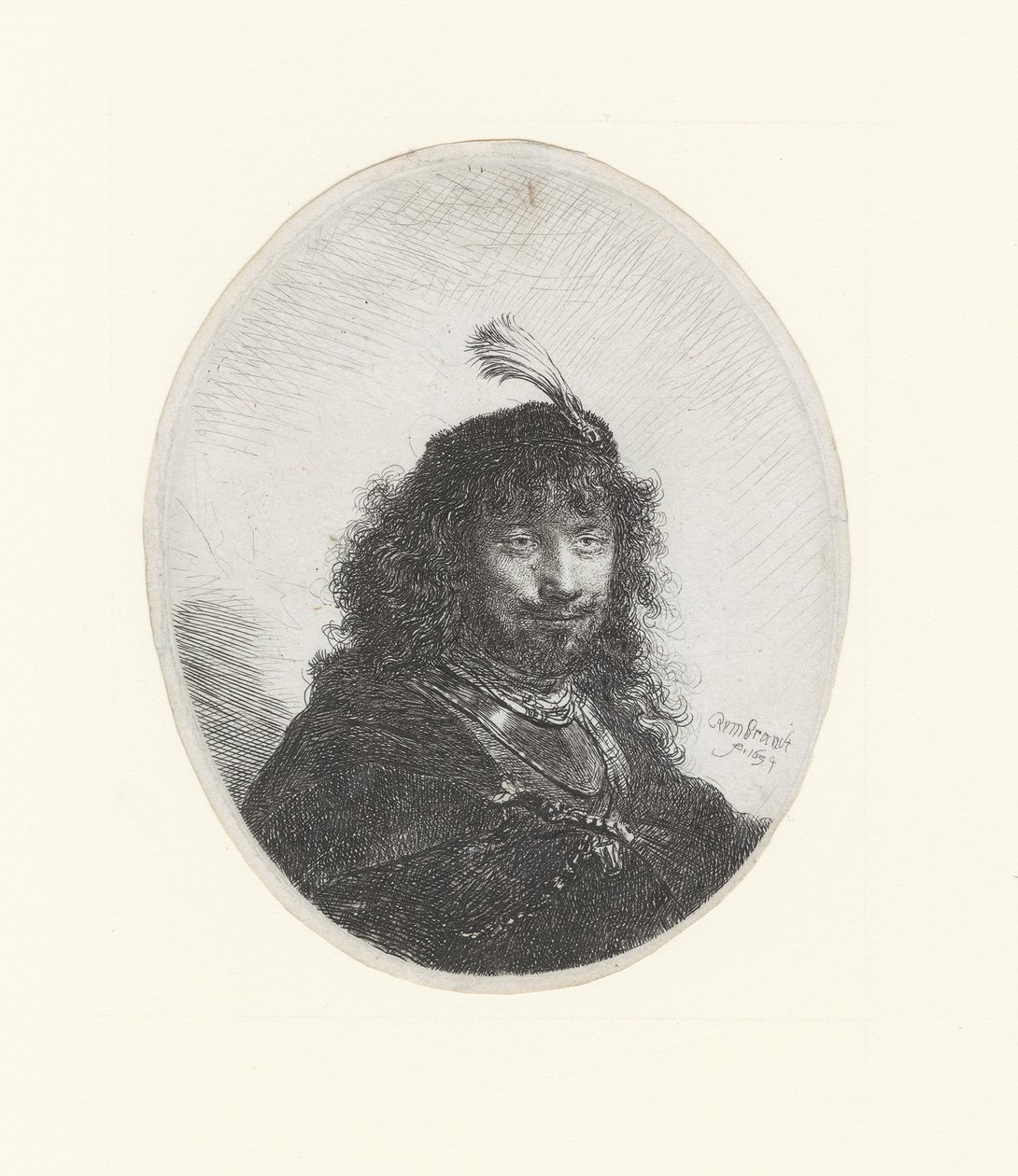 Rembrandt med svärdet och hägern av Rembrandt Harmensz. van Rijn