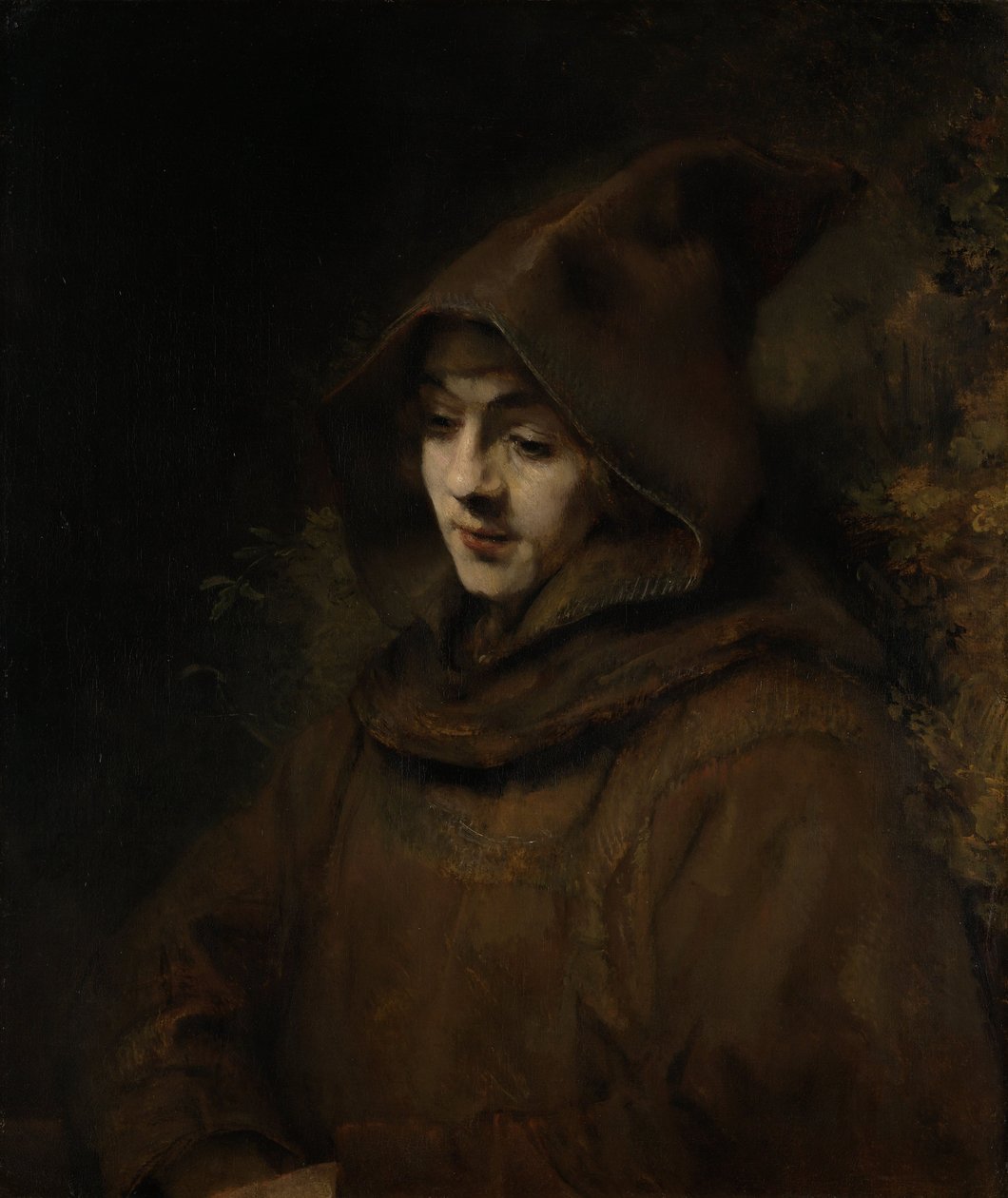 Rembrandts Son Titus i en munks vana av Rembrandt van Rijn