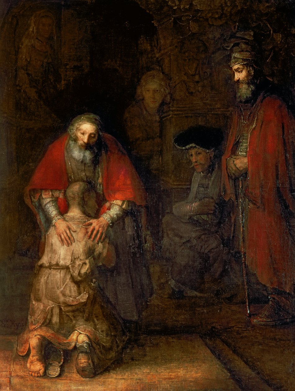 Return of the Prodigal Son, c.1668-69 (olja på duk) av Rembrandt van Rijn