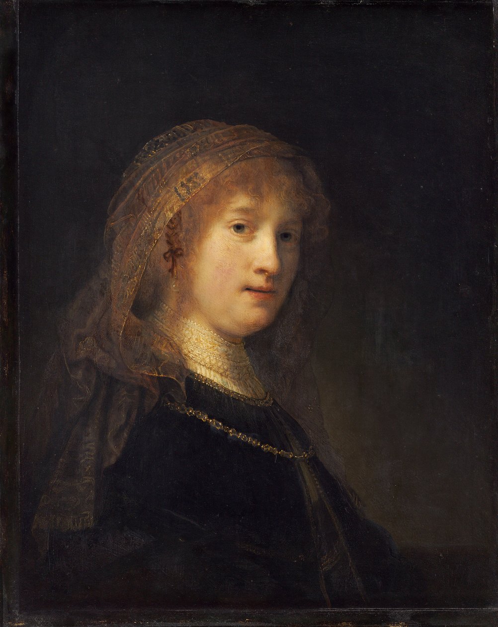 Saskia van Uylenburgh, ca 1634-1640 (olja på panel) av Rembrandt van Rijn