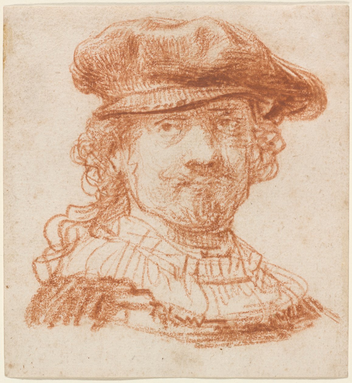 Självporträtt, ca 1637 (röd krita) av Rembrandt van Rijn