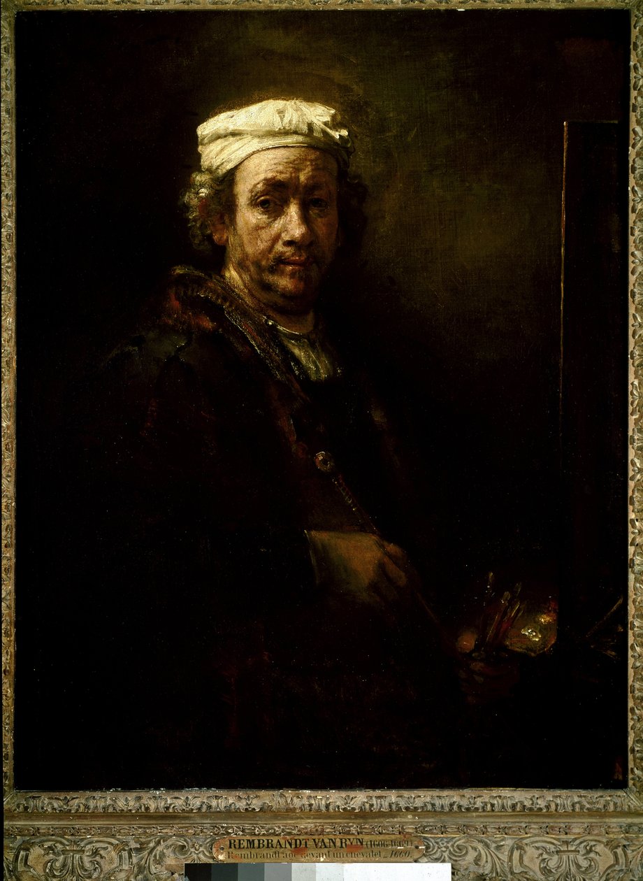 Självporträtt vid staffliet. (olja på duk av Rembrandt van Rijn