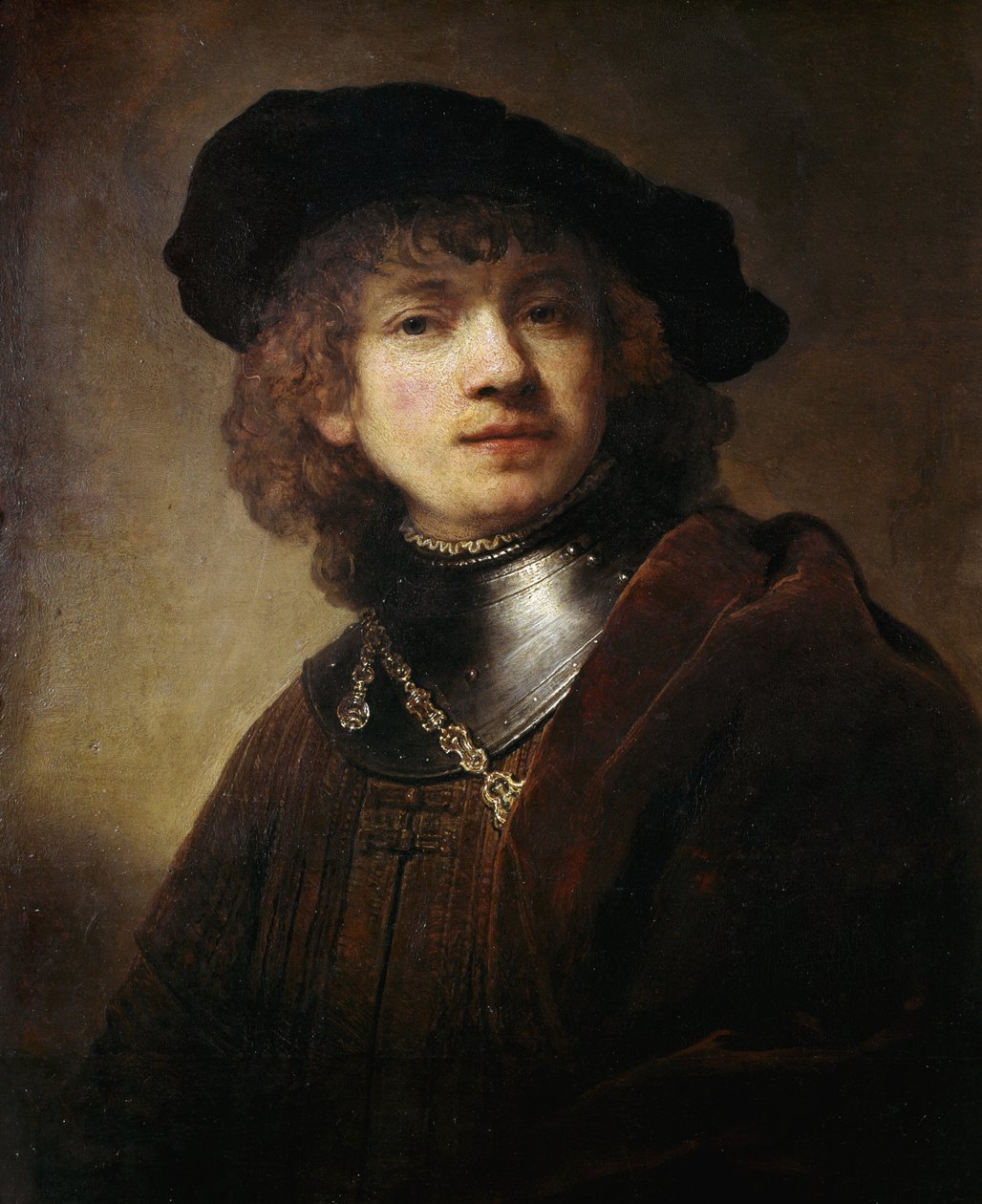 Självporträtt på Gorgerin-målningen av Harmenszoon Van Rijn Rembrandt av Rembrandt van Rijn