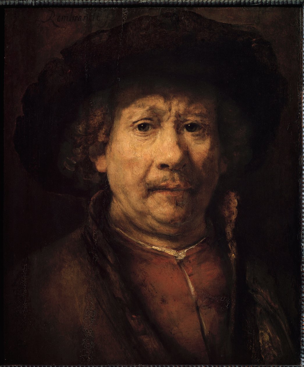 Litet självporträtt (målning, ca 1666) av Rembrandt van Rijn