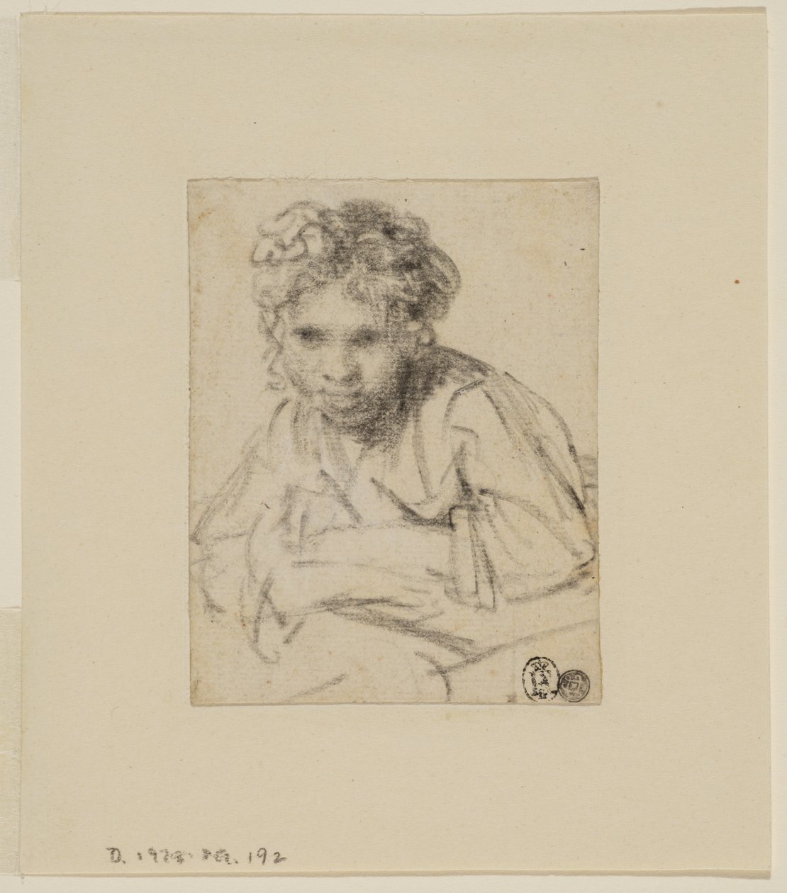 Studie till målningen "En flicka vid ett fönster", före 1645 (grafit på papper) av Rembrandt van Rijn