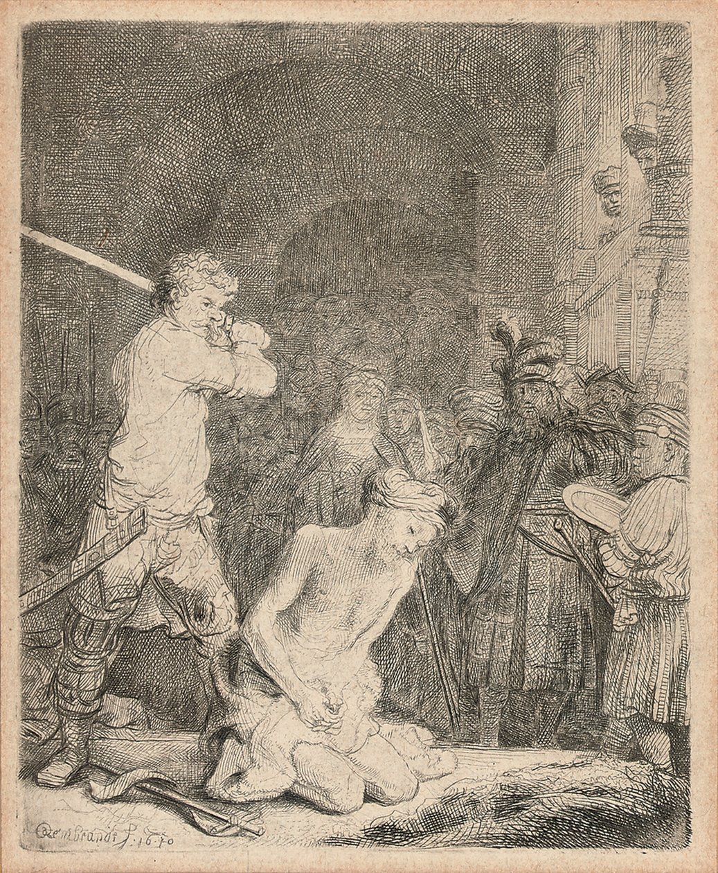 Halshuggningen av Johannes döparen, 1640 av Rembrandt van Rijn