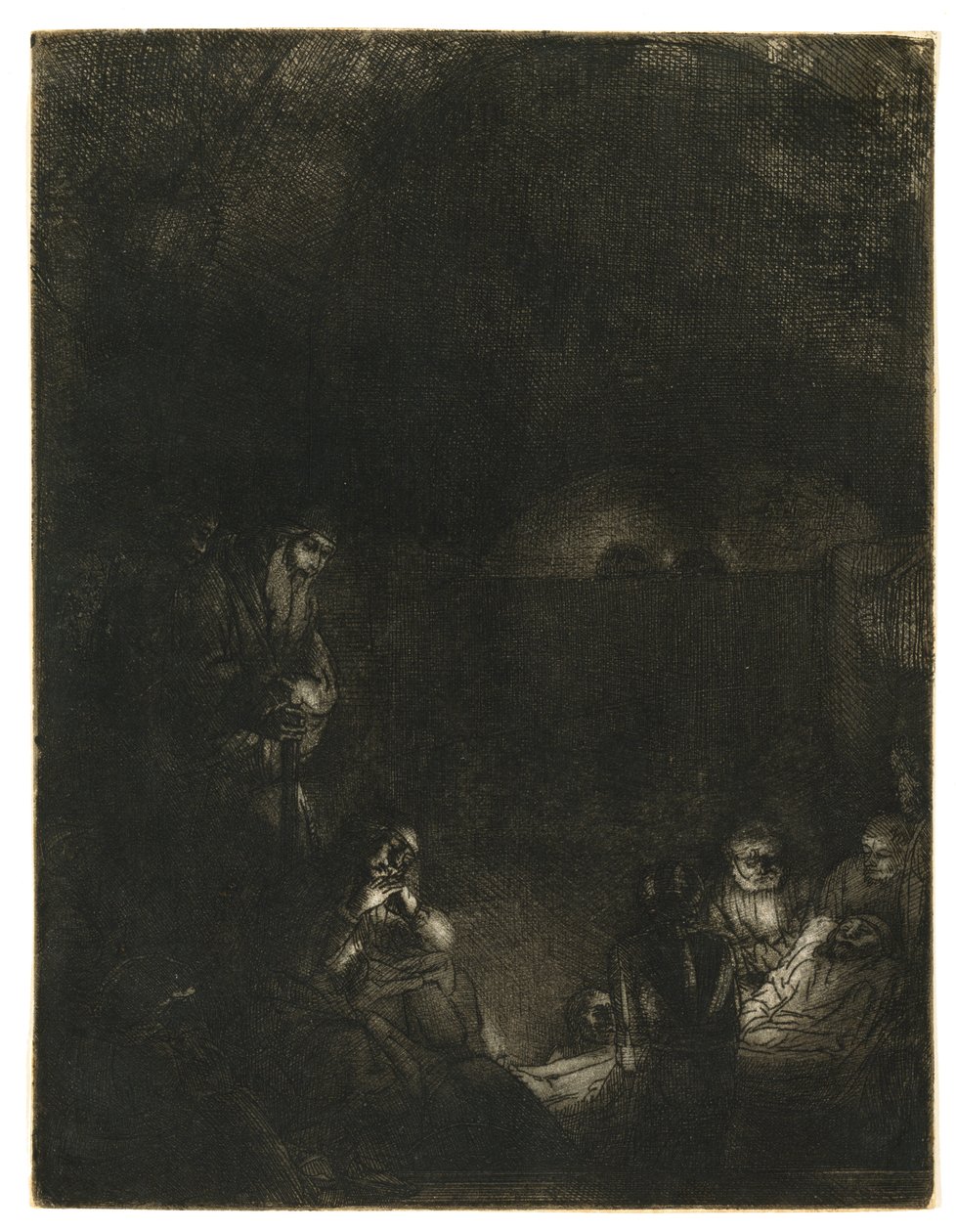 The Entombment, c.1654 (etsning med torrnål och burin) av Rembrandt Harmensz. van Rijn