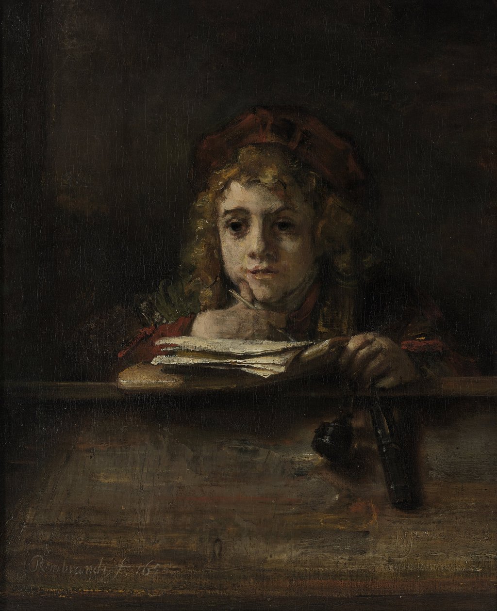 Titus vid sitt skrivbord av Rembrandt Harmensz. van Rijn