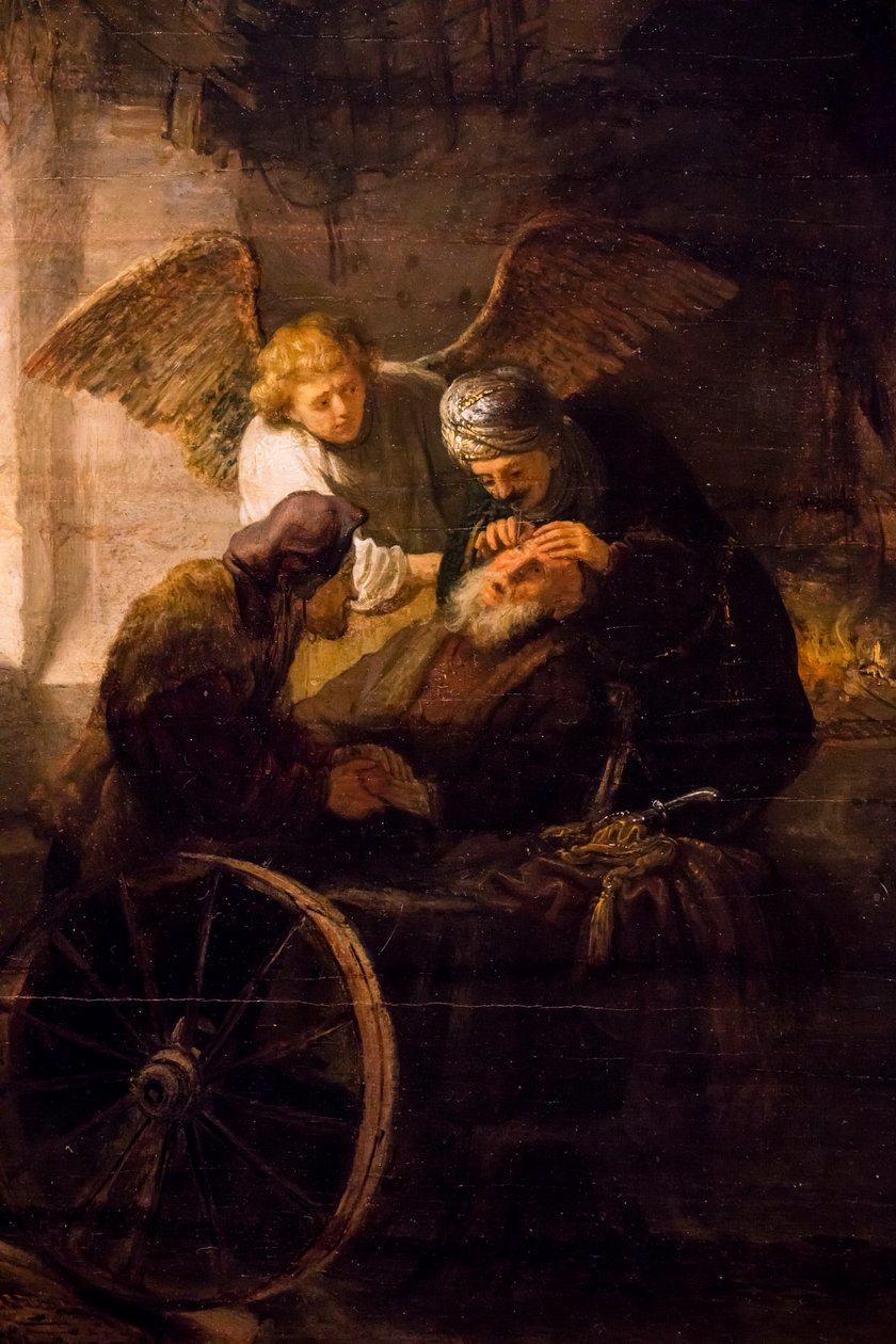 Tobias botar sin blinda far av Rembrandt Harmensz. van Rijn