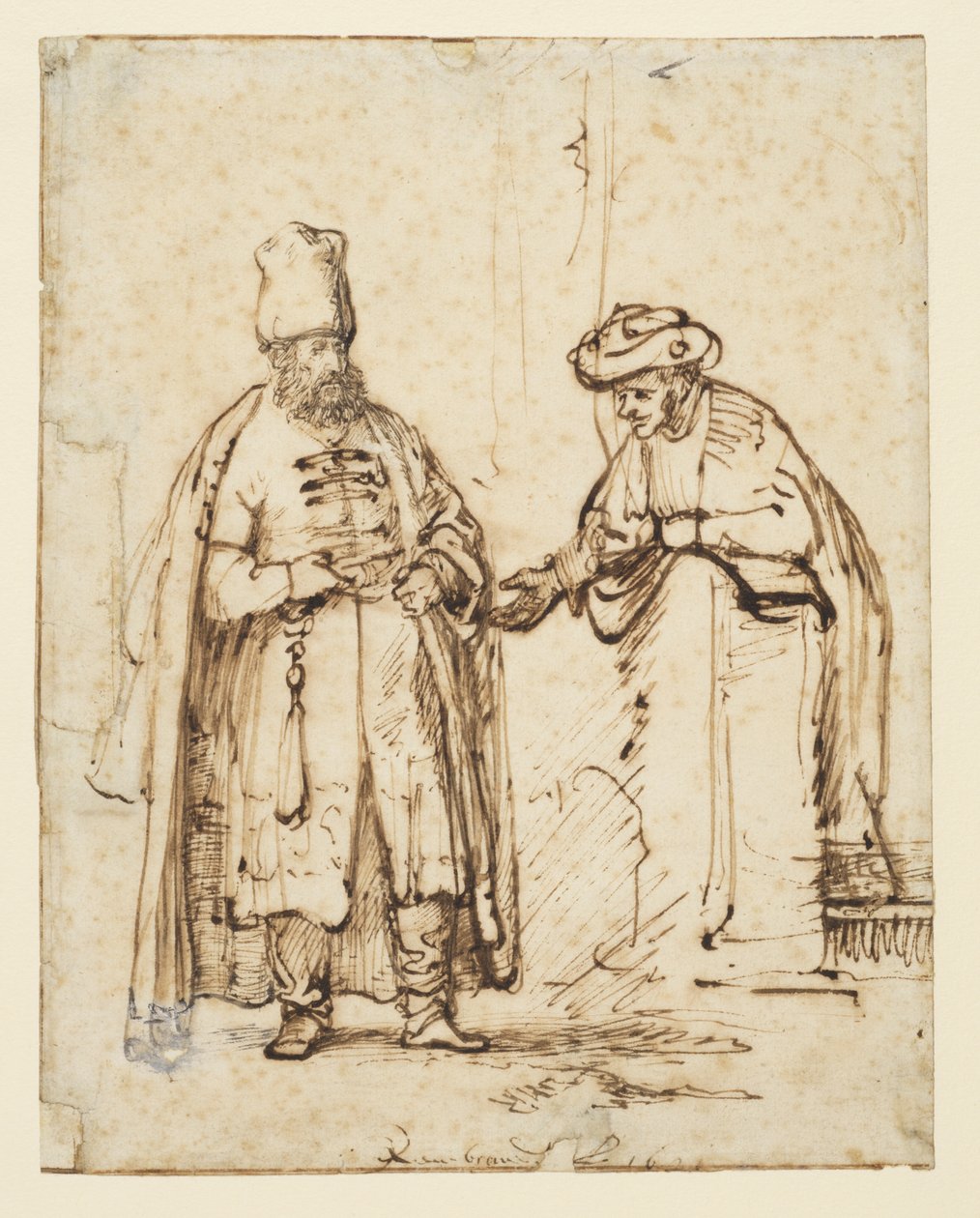 Två män i diskussion, 1641 av Rembrandt van Rijn