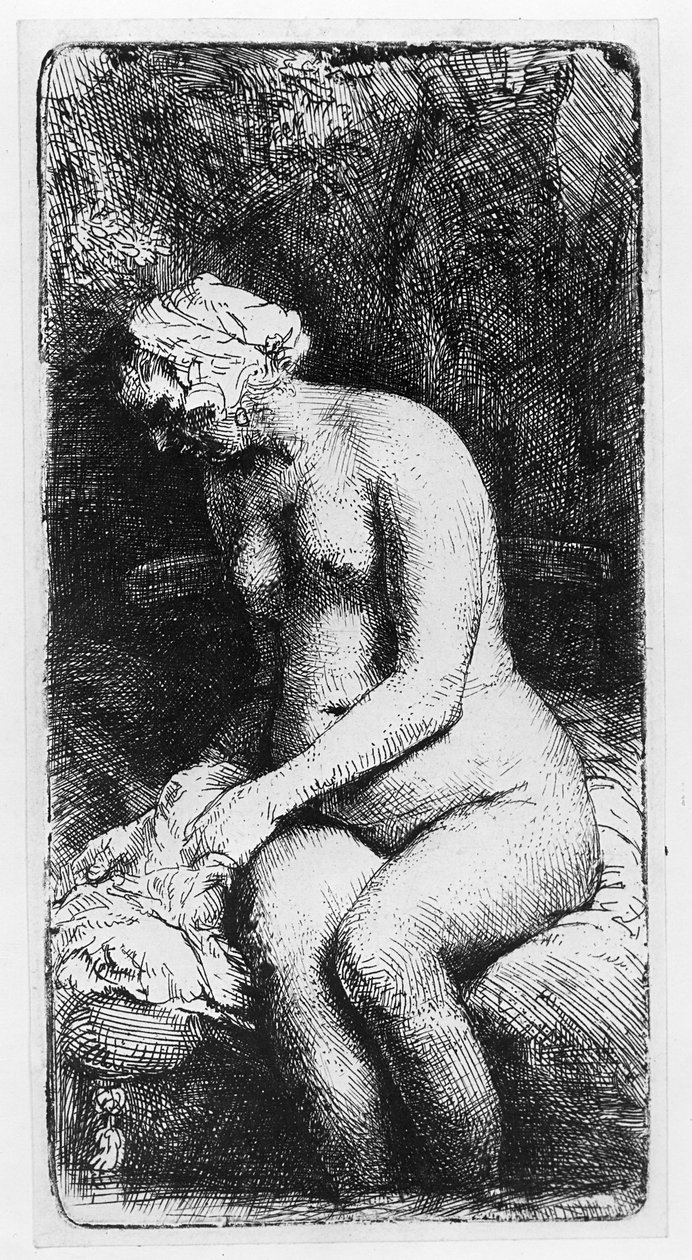 Kvinna som badar av Rembrandt van Rijn