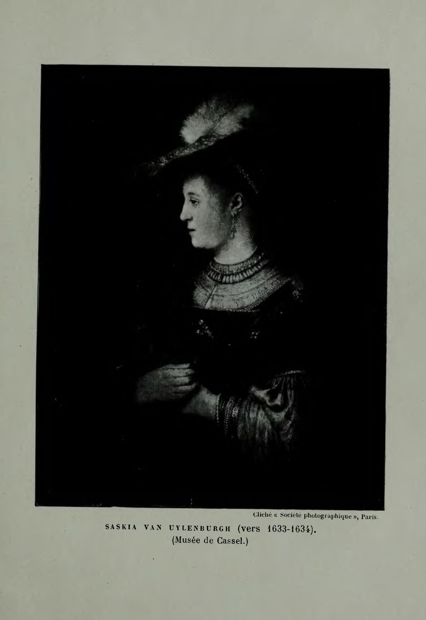 Saskia i en röd hatt av Rembrandt van Rijn
