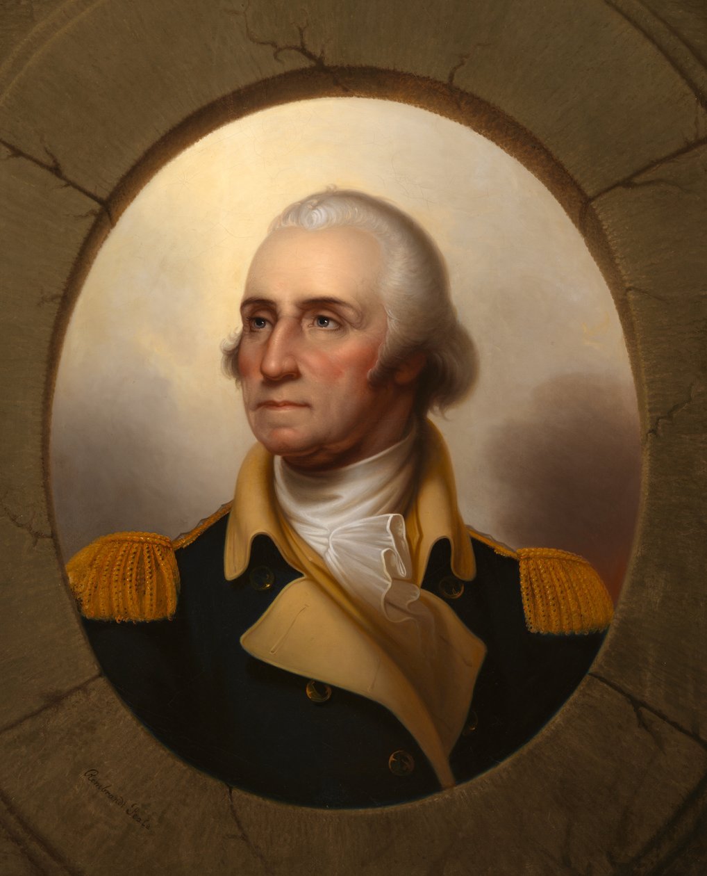 George Washington (typ med runt fönster) av Rembrandt Peale