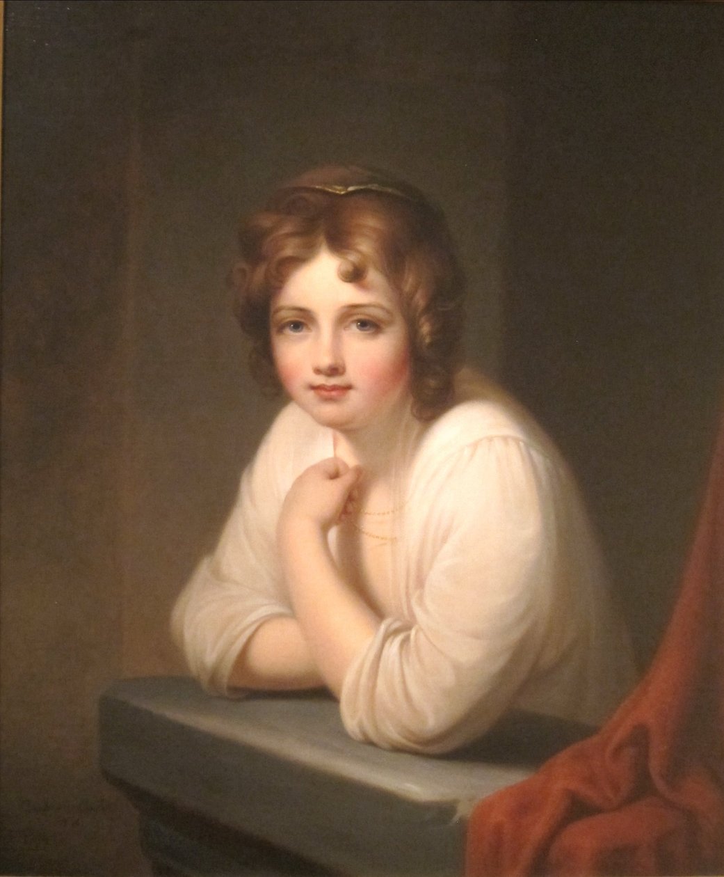 Flicka vid ett fönster (Rosalba Peale) av Rembrandt Peale