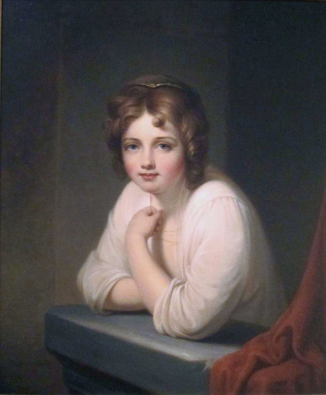 Flicka vid ett fönster (Rosalba Peale) av Rembrandt Peale