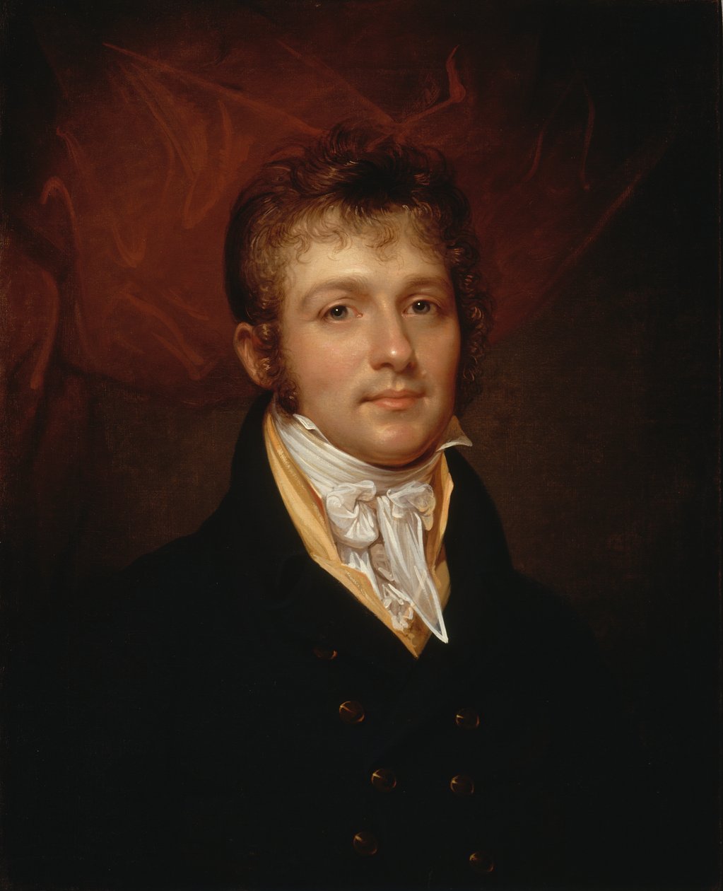 Porträtt av Edward Shippen Burd of Philadelphia, ca. 1806-1808. av Rembrandt Peale