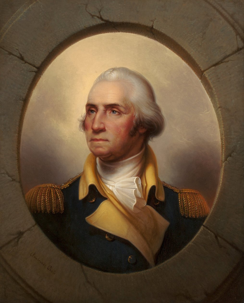 Porträtt av George Washington (1732-1799), av Peale, Rembrandt (1778-1860). Olja på duk, ca 1856. Privat samling av Rembrandt Peale
