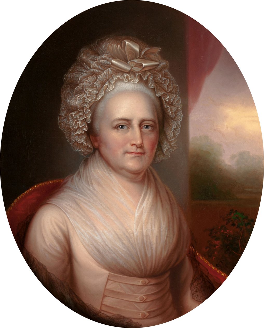 Porträtt av Martha Washington 1731-1802 av Rembrandt Peale