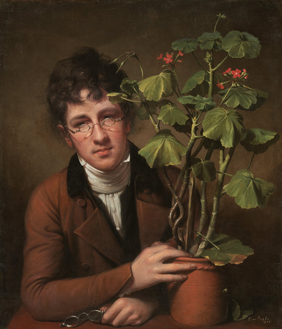 Rubens Peale med en pelargon av Rembrandt Peale