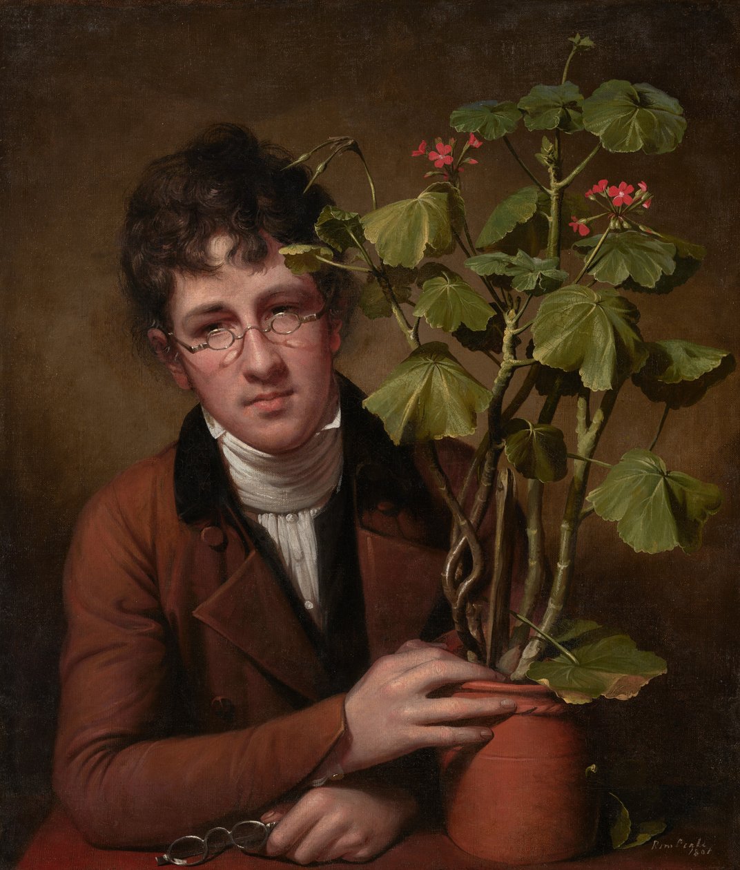 Rubens Peale med en pelargon av Rembrandt Peale