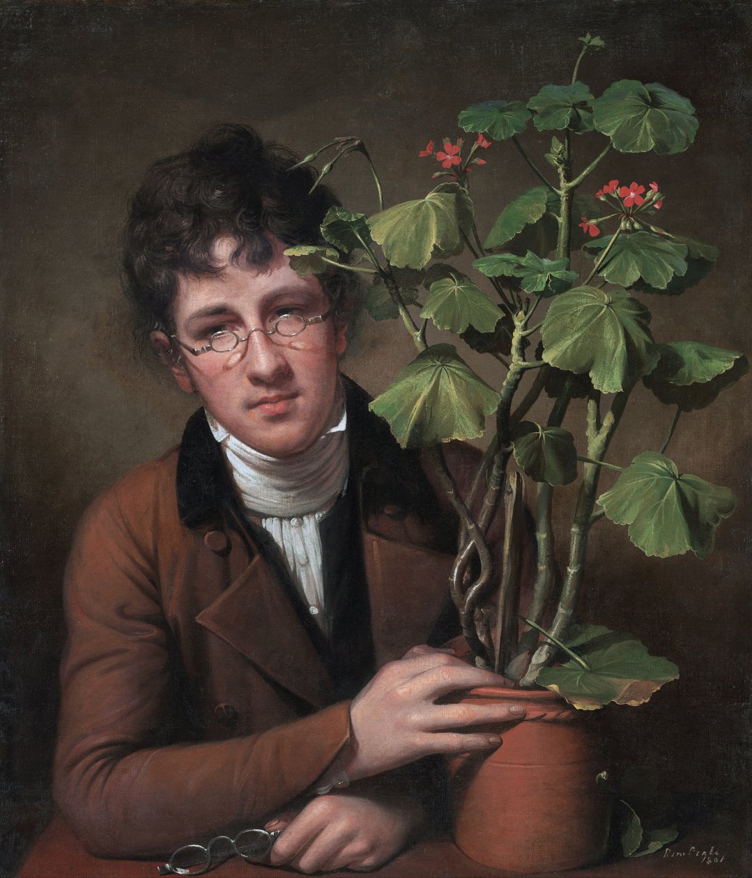 Rubens Peale med en pelargon av Rembrandt Peale