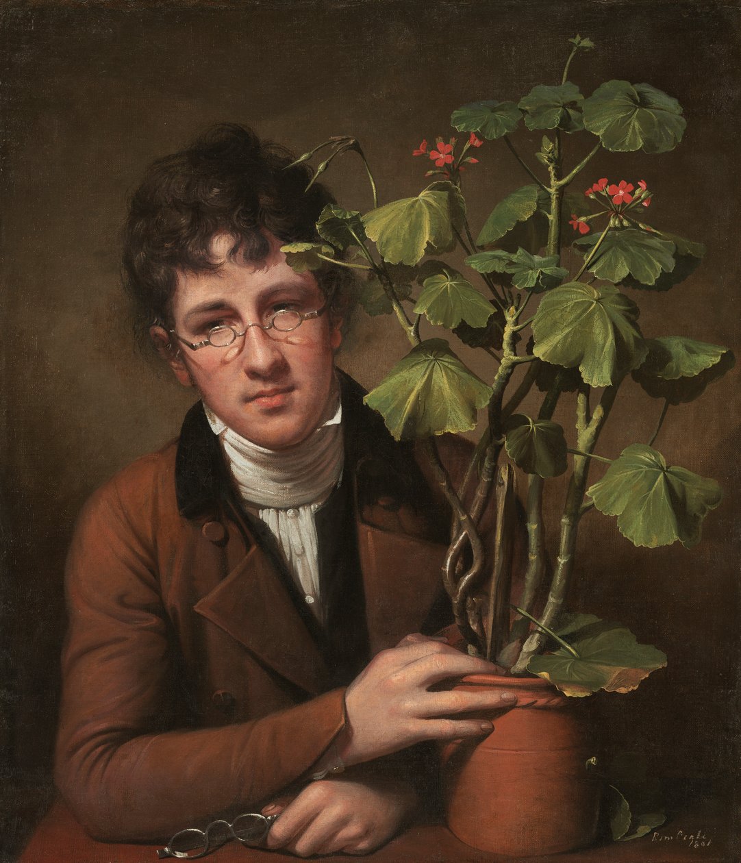 Rubens Peale med en pelargon av Rembrandt Peale
