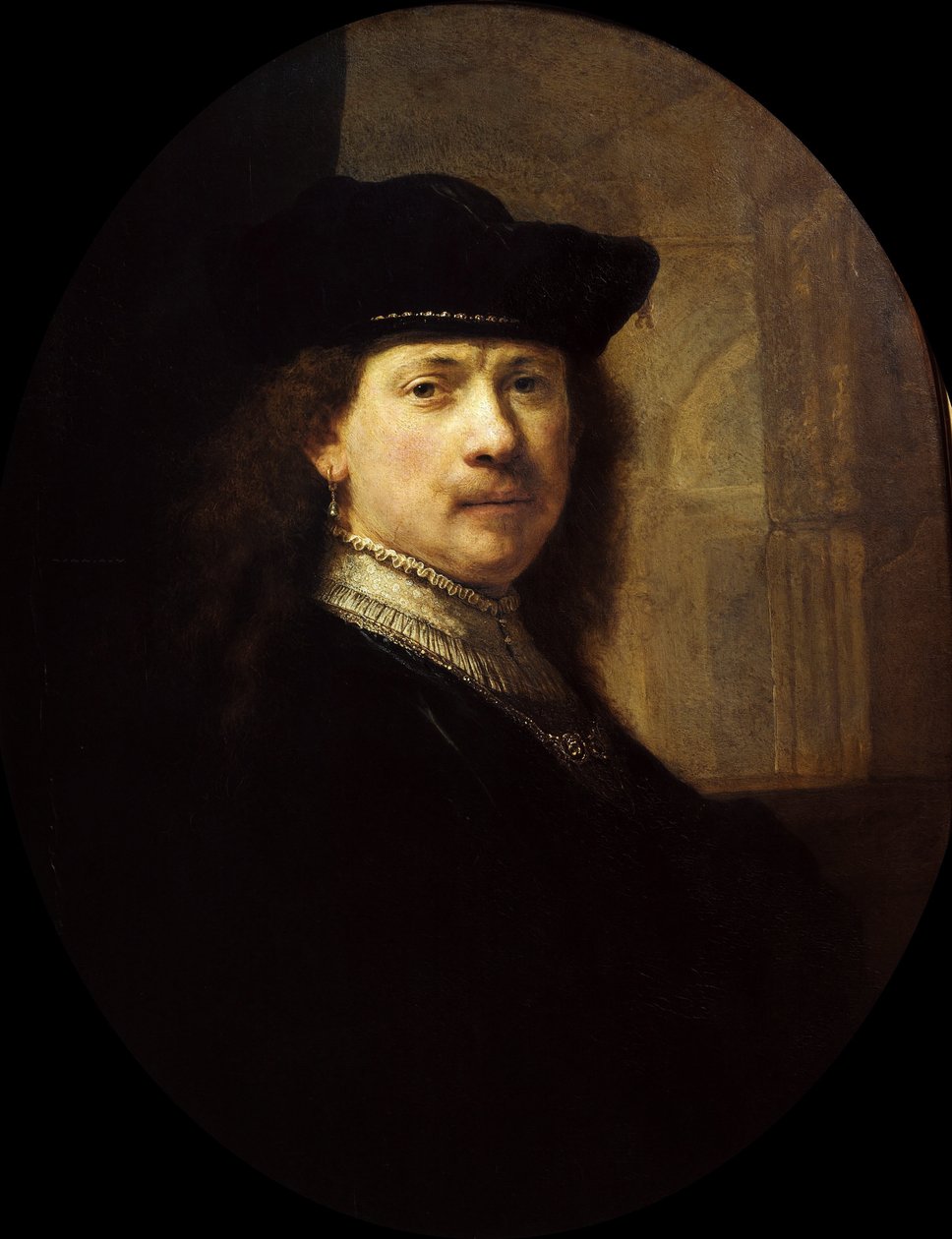 Självporträtt med arkitektonisk bakgrund, ca 1639. av Rembrandt van Rhijn,