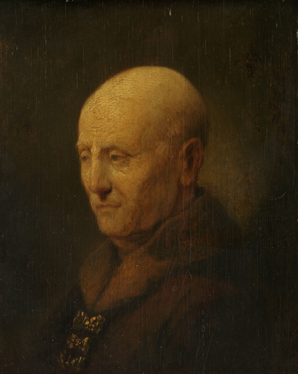 Porträtt av en man, kanske Rembrandts far, Harmen Gerritsz van Rijn av Rembrandt van Rijn (copy after)