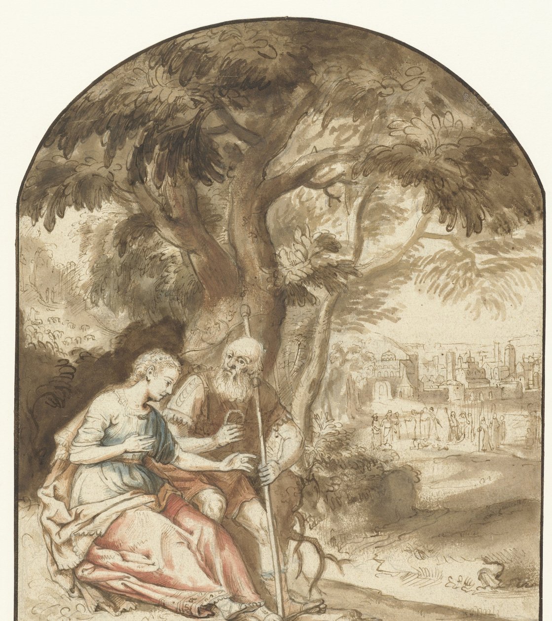 Juda och Tamar av Rembrandt van Rijn (school of)