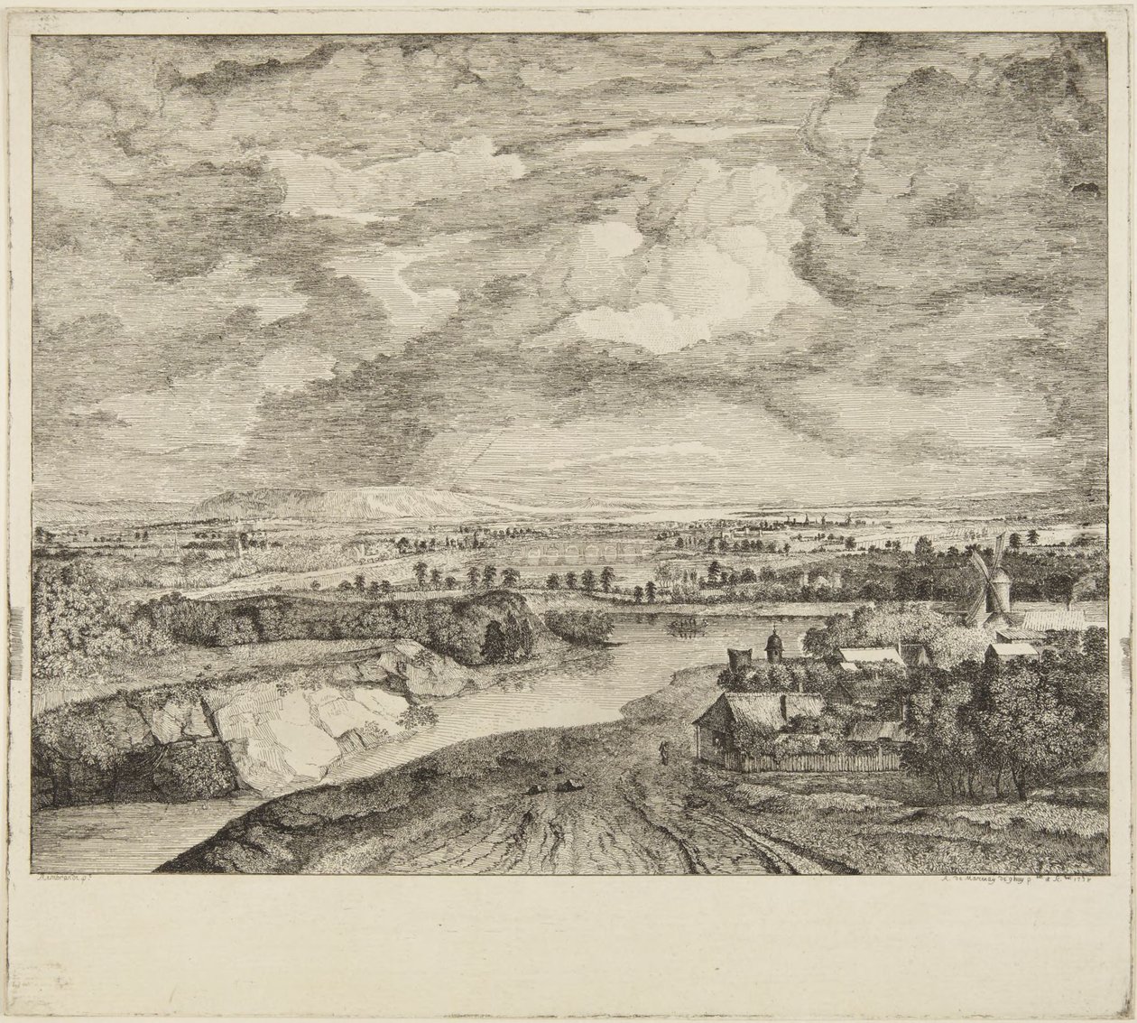 ”---- Oväder” efter Rembrandt av Rembrandt van Rijn