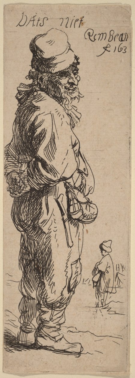 En bonde svarar: ”Dats niet” (Det är ingenting) av Rembrandt van Rijn