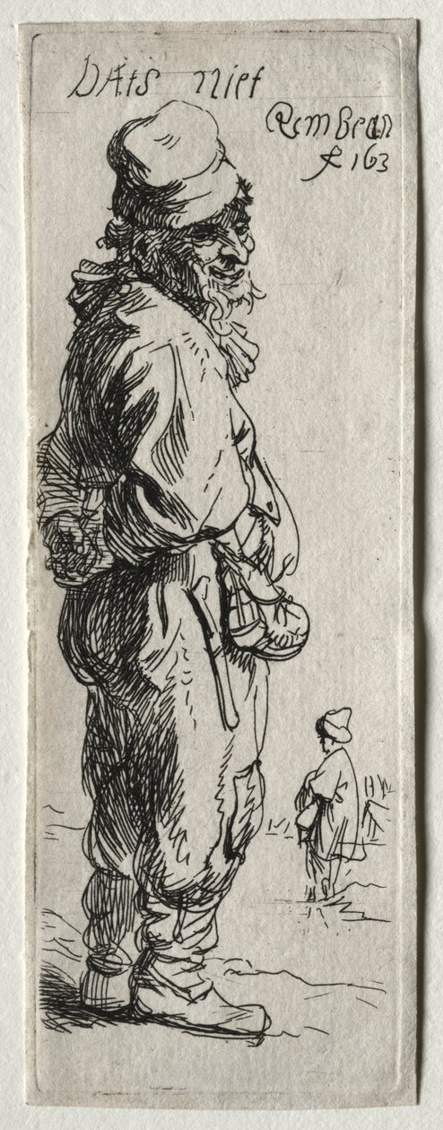 En bonde som svarar: det är ingenting, förmodligen 1634. av Rembrandt van Rijn