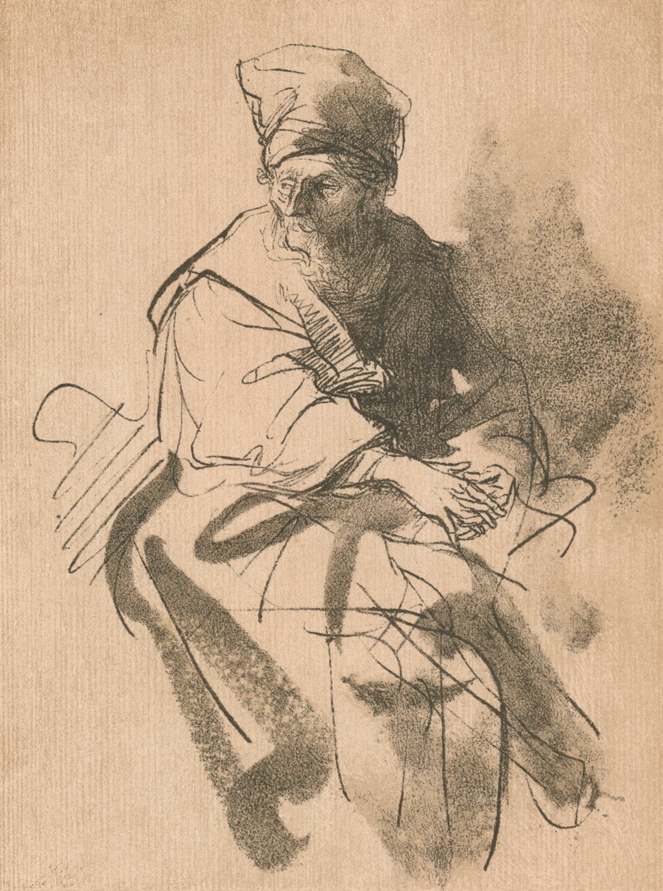 En studie, 1600-talet, 1906 av Rembrandt van Rijn