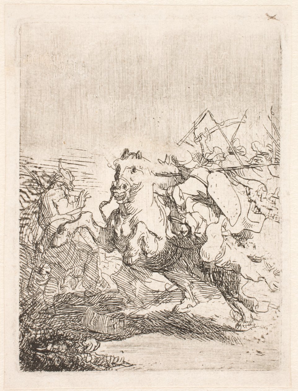 En kavalleristrid av Rembrandt van Rijn