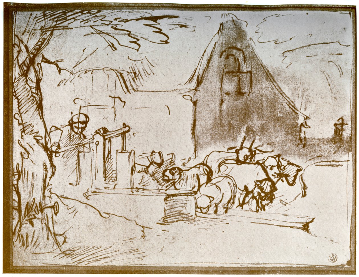 En gårdsscen, 1913. av Rembrandt van Rijn