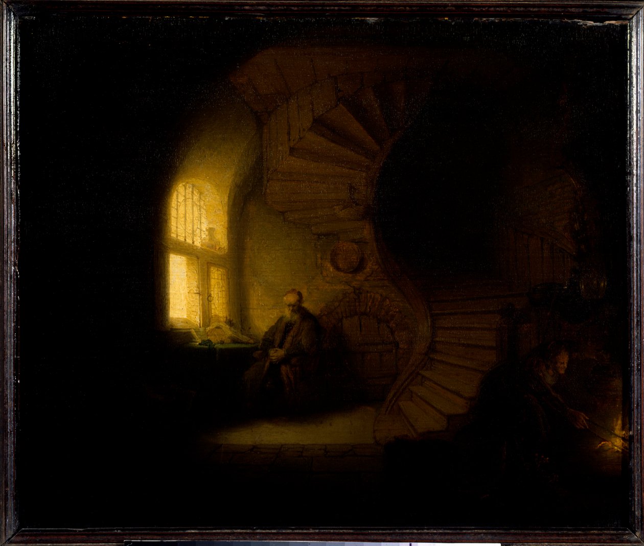 En filosof i meditation Målning av Harmenszoon van Rijn dit Rembrandt (1606-1669) 1632 Sön. 0,28x0,34 m Paris, Louvren av Rembrandt van Rijn