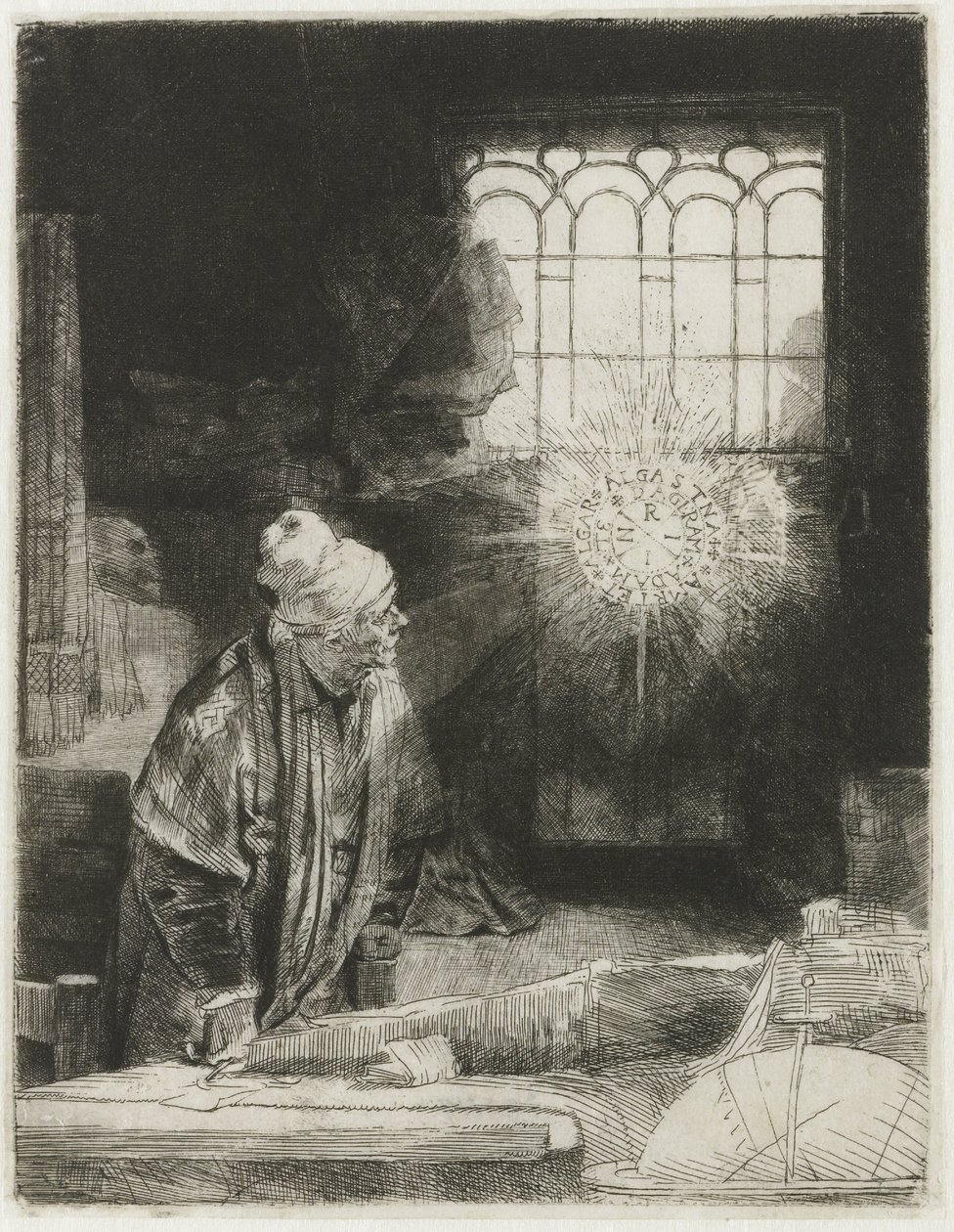 En forskare i sitt arbetsrum av Rembrandt van Rijn